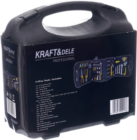 Trusa de scule 117 piese, otel CrV, valiza din plastic (KD10831) [10]