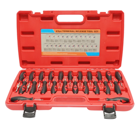 Produse noi (necategorizate) - Trusa demontat pini terminale, conectori, cuple electrice auto 23 piese DISMF53 (BK78746)