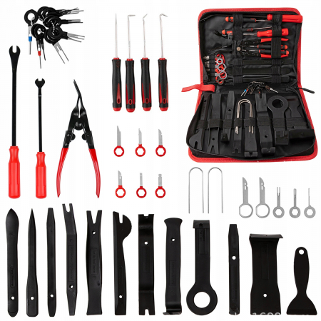 Extras demontat tapiterie pini conectori - Trusa demontat radio tapiterii cleme auto 43 piese (RTSDT0012)