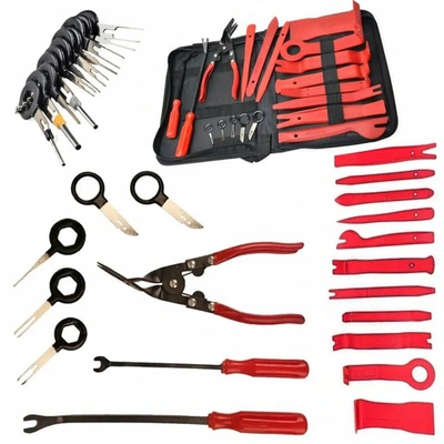 Extras demontat tapiterie pini conectori - Trusa demontat radio tapiterii cleme auto 43piese (S10275)