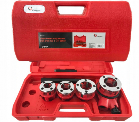 Filetare Reparatie filete / anvelope - Trusa filetat teava tevi 4piese  ½, ¾, 1, 1 ¼ (V07512)