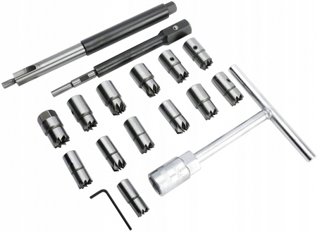 Trusa freze pentru injectoare 17piese curatat reconditionat orificiu scaun (M57684) [5]