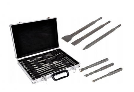 Burghie freze carote dalti dornuri - Trusa set 12 burghie 5-14mm dalti SDS+ pentru beton 17 piese (G40036)
