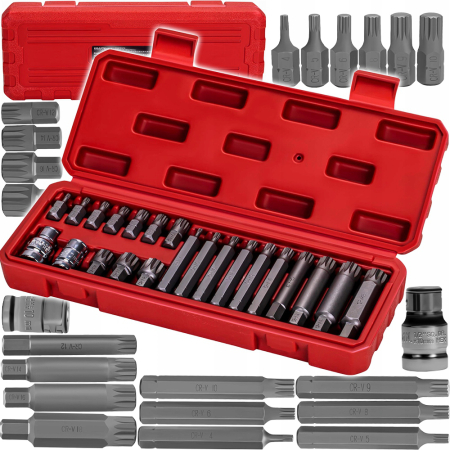 Chei - Trusa Set bit spline stelate M4-M18 22 piese scurte lungi (KD10539)