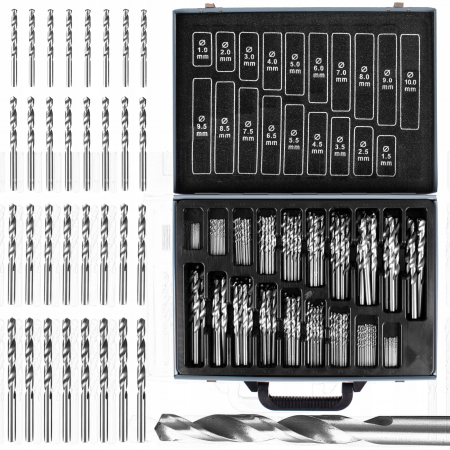 Burghie/freze/carote/dalti/dornuri/cutite strung/punctatoare - Trusa set burghiu HSS 170piese 1-10mm (S10412)