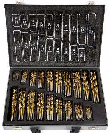 Burghie freze carote dalti dornuri - Trusa set burghiu titan 170piese 1-10mm (S10410)