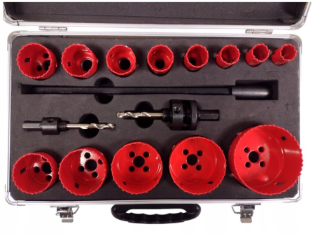 Trusa set carote freze bimetal HSS 19-76mm lemn metal plastic 17piese (S12221) [2]