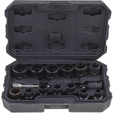 Extras suruburi piulite - Trusa set chei 10-19mm extragere suruburi piulite deteriorate 15 piese (VRF08085-1)
