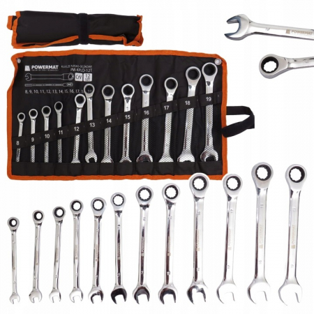 Chei cu clichet - Trusa set chei combinate cu clichet 8-19mm 12piese (PM-KPLO-12T)