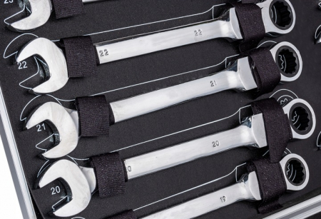 Trusa set chei combinate cu clichet articulate 6-32mm 22piese, cap flexibil (M58610) [5]