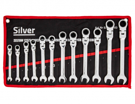 Trusa set chei combinate cu clichet articulate 8-19mm 12piese, cap flexibil (SK-012-03) [3]