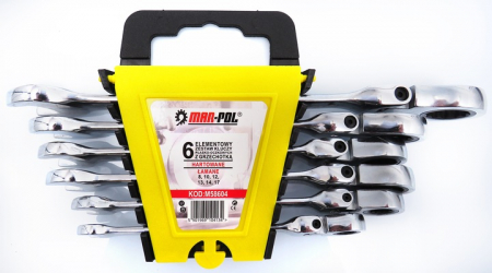 Trusa set chei combinate cu clichet articulate 8-19mm 6piese, cap flexibil (M58604) [5]