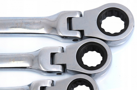 Trusa set chei combinate cu clichet articulate 8-19mm 6piese, cap flexibil (M58604) [7]
