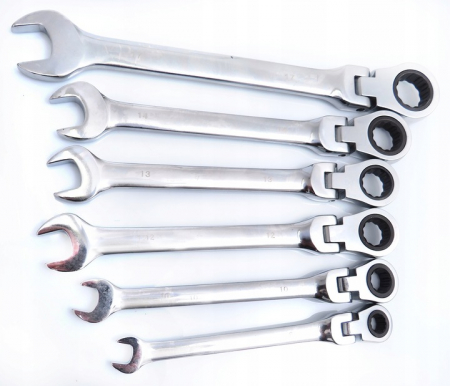 Trusa set chei combinate cu clichet articulate 8-19mm 6piese, cap flexibil (M58604) [6]