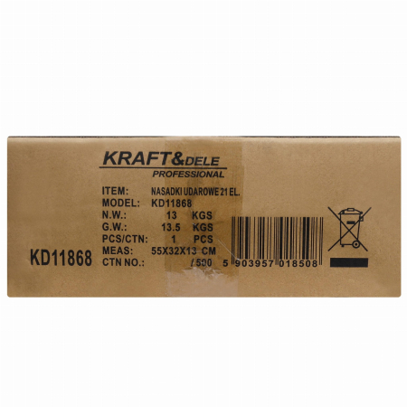 Trusa set chei tubulare 21 piese 3/4" 19-50mm marimi mari 6colturi hexagonale (KD11868) [20]