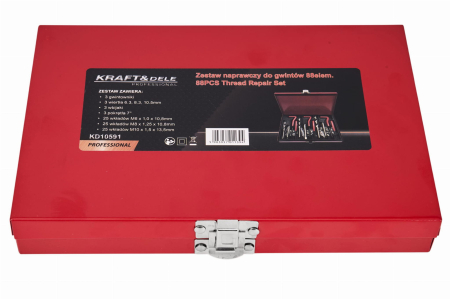 Trusa set reparatie filete stricate deteriorate M6-M10 88 piese cu insertie metalica (KD10591) [3]