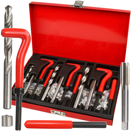 Tarozi si filiere - Trusa set reparatie filete stricate deteriorate M6-M10 88 piese cu insertie metalica (M55880)
