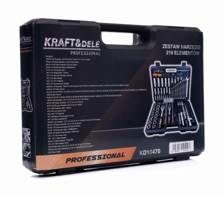 Trusa set scule 219 piese chei tubulare fixe biti (KD10470) [7]