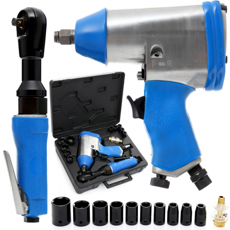 Trusa set scule pneumatice 14 piese aer comprimat pistol clichet + accesorii (TA811) [0]