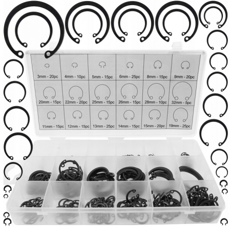 Accesorii / consumabile atelier auto - Trusa set sigurante inele alezaj Seger 300 piese (V06726)