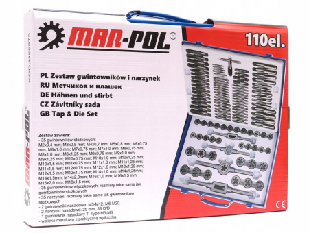 Trusa set tarozi si filiere 110 piese M2 - M14 M16 M18 (M55875) [2]