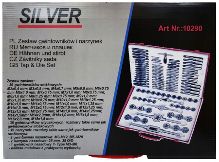 Trusa set tarozi si filiere 110 piese M2 - M14 M16 M18 (S10290) [2]