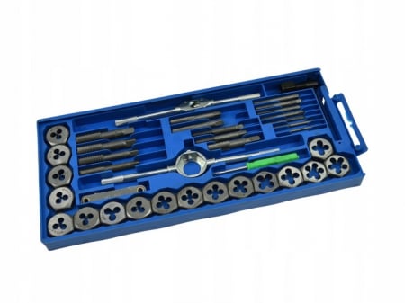 Filetare Reparatie filete / anvelope - Trusa set tarozi si filiere 40 piese (K01501)