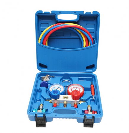 Testere / masuratoare - Trusa tester presiune verificare incarcare freon clima AC aer conditionat DISEU21 (BK77539)