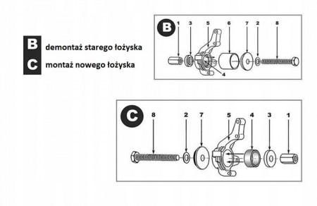 Trusa universala presa extras montat demontat bucse bucsi rulmenti suspensie 23 piese (C2155) [6]