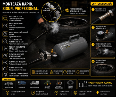 Tun umflat roti cu rezervor aer comprimat 18L (DISVH70) [10]