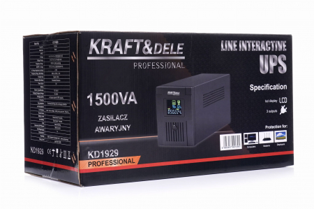 UPS sursa neintreruptibila de urgenta cu 2 baterii 2x7ah 1500VA 900W LCD (KD1929) [7]