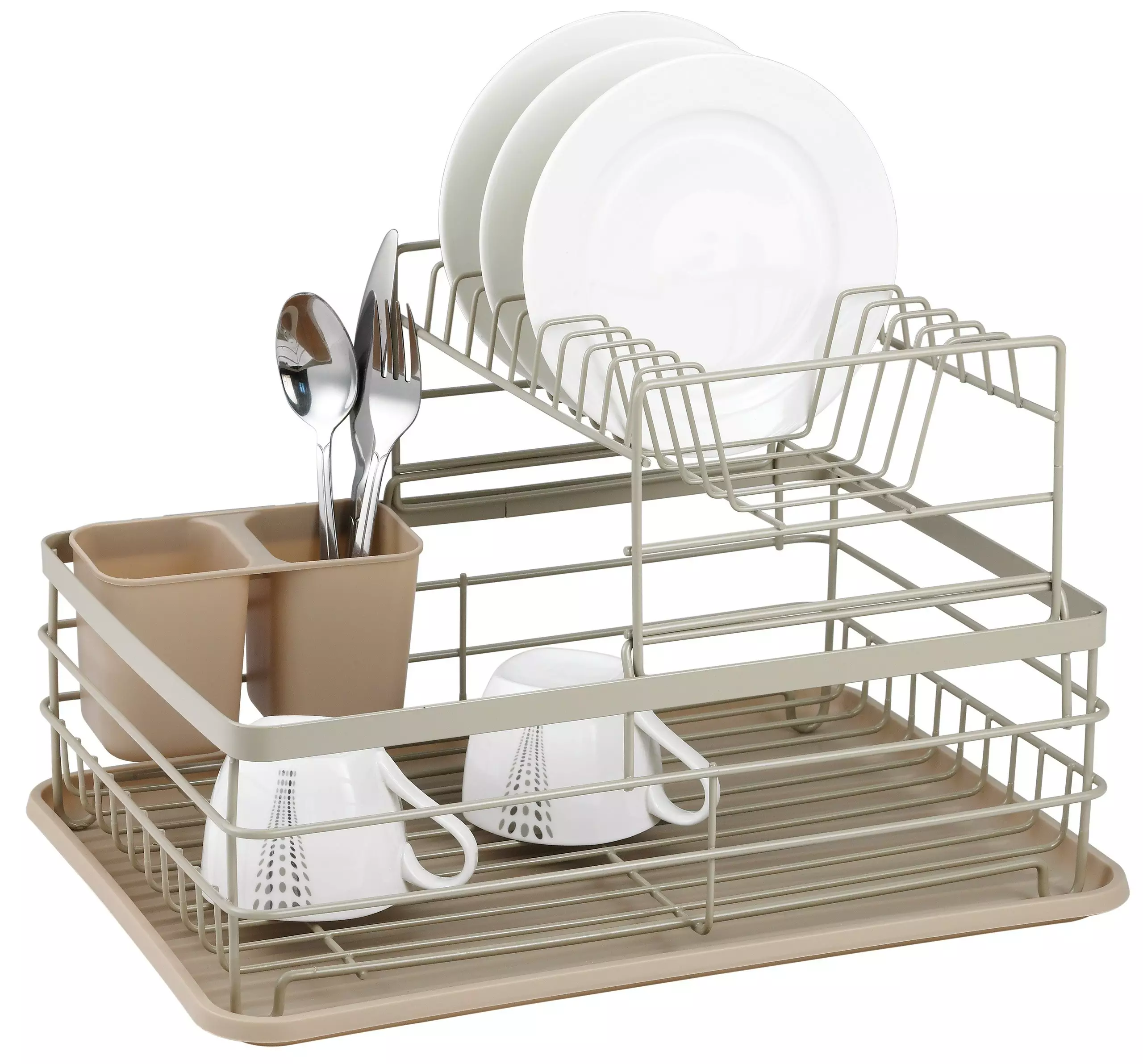 Organizatoare bucatarie - Uscator de vase cu doua niveluri si suporturi accesorii (KH-1839)