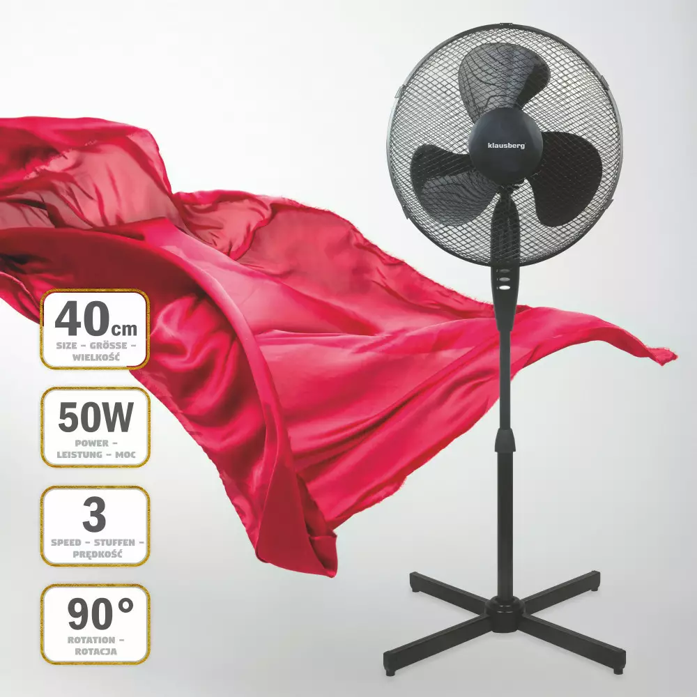 Ventilator cu picior negru diametru 40cm (KB-7472) [3]