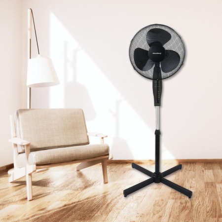 Ventilator cu picior si telecomanda temporizator, 41cm, 50W, 3 viteze negru (KB-7885) [4]