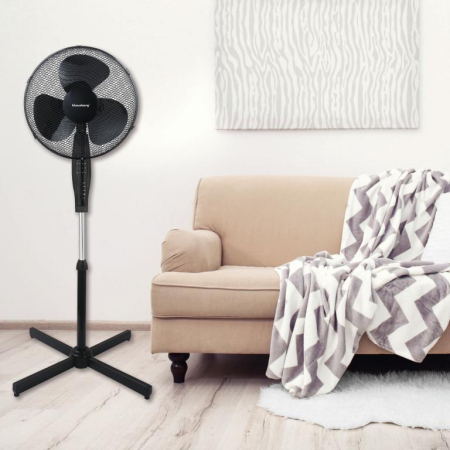 Ventilator cu picior si telecomanda temporizator, 41cm, 50W, 3 viteze negru (KB-7885) [6]