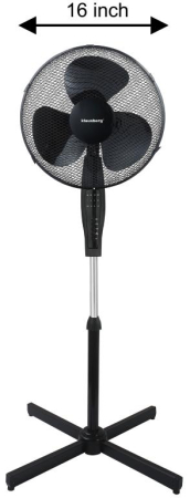 Ventilator cu picior si telecomanda temporizator, 41cm, 50W, 3 viteze negru (KB-7885) [1]