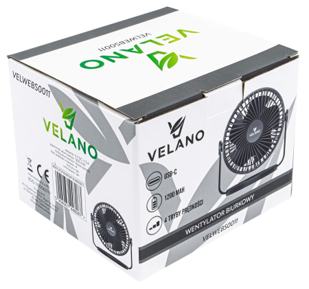 Ventilator portabil cu acumulator USB 1200mAh 4 viteze (VELWEBS0011) [8]