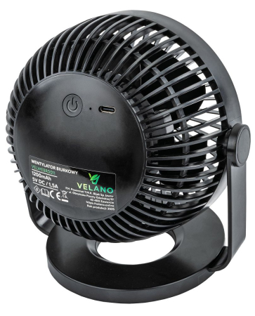 Ventilator portabil cu acumulator USB 1200mAh 4 viteze (VELWEBS0011) [5]