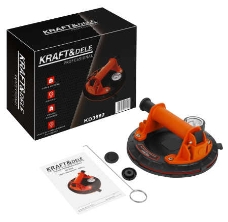 Ventuze - Ventuza cu vid 200mm, capacitate 200kg, cu manometru (KD3662)
