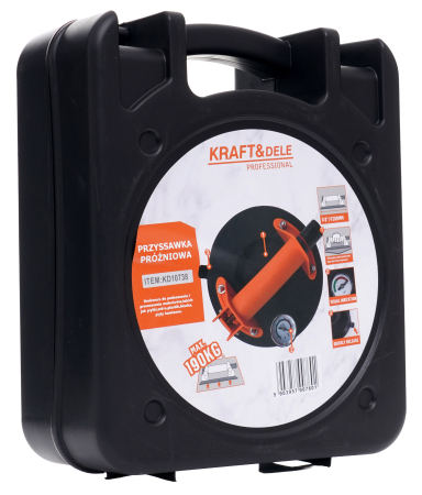 Ventuza profesionala cu pompa vacuum, 190 kg, diametru 200 mm (KD10738) [9]