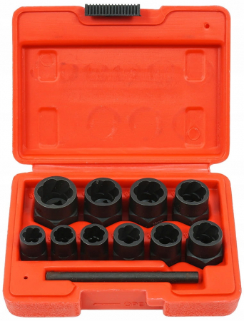 Extras suruburi piulite - Trusa set chei extragere suruburi piulite deteriorate 11 piese V86481
