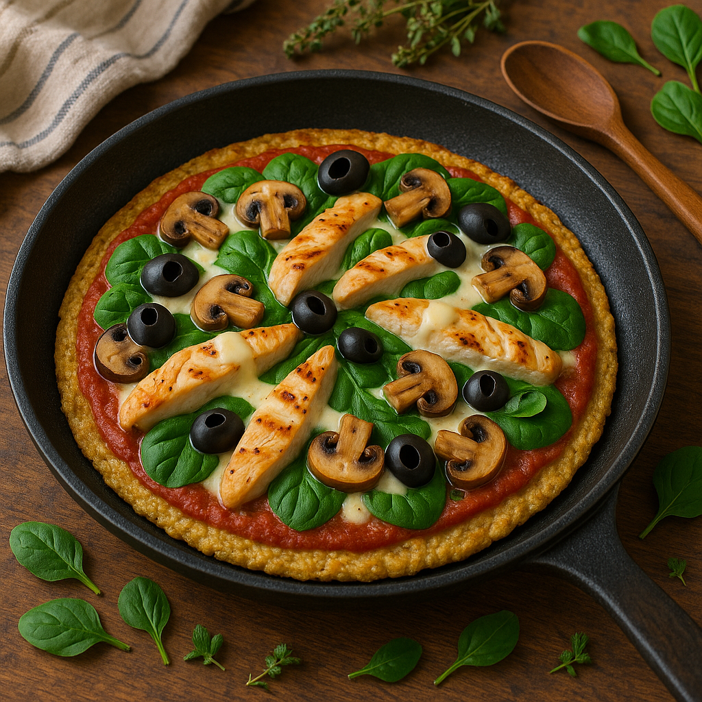 Pizza proteică la tigaie – rețetă rapidă, sănătoasă și super gustoasă