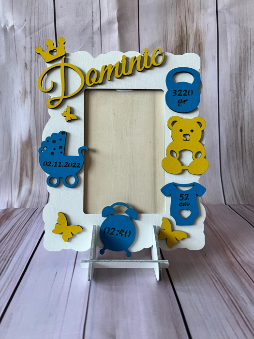Ramă foto personalizată cu date de la naştere [3]