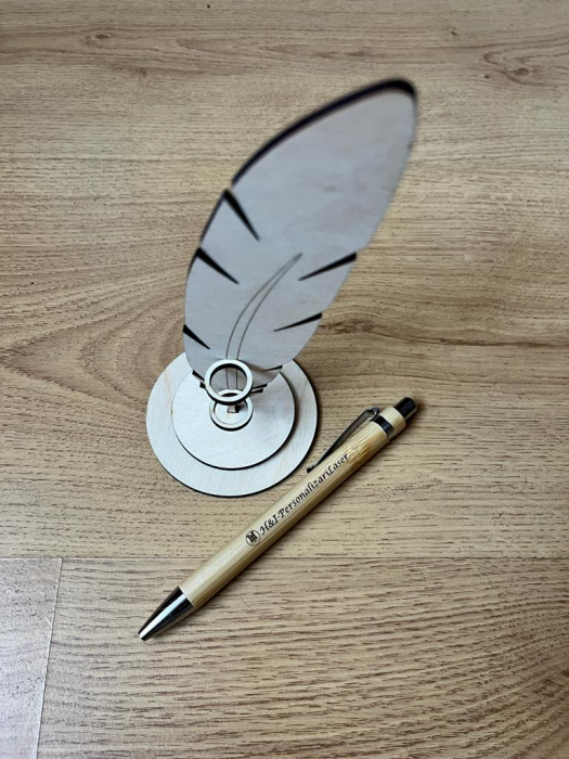 Suport pix pană cu pix din bambus [3]