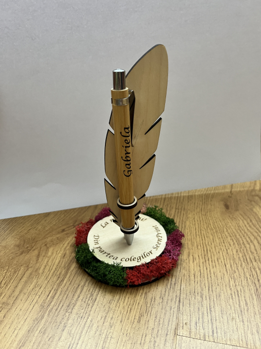 Suport pix pană cu pix din bambus [4]