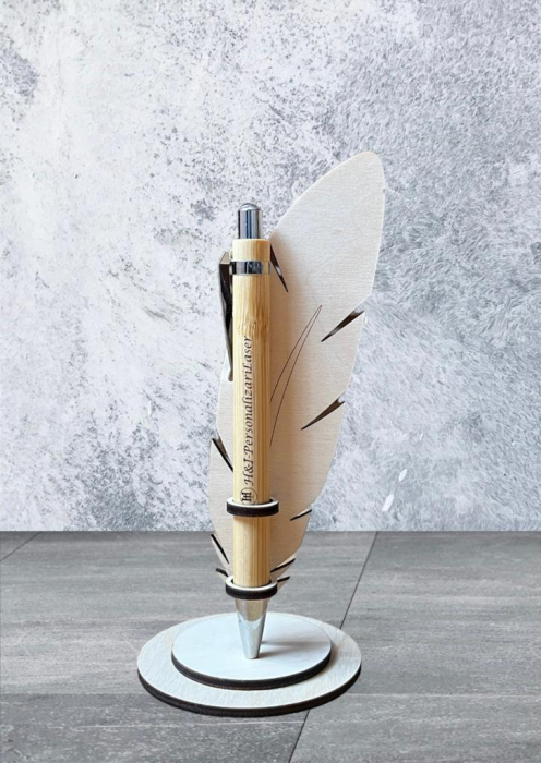 Suport pix pană cu pix din bambus [1]