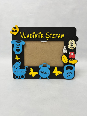 Rame Foto - Ramă foto personalizată cu date de la naştere - Mickey Mouse