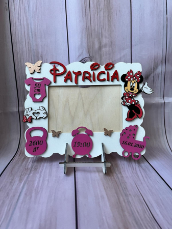 Rame Foto - Ramă foto personalizată cu date de la naştere - Minnie