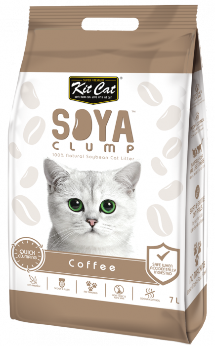 Asternut igienic pentru pisici KIT CAT SOYA CLUMP - Coffee- 7L [1]