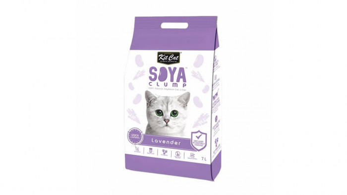 Asternut igienic pentru pisici KIT CAT SOYA CLUMP - Lavender- 7L [1]